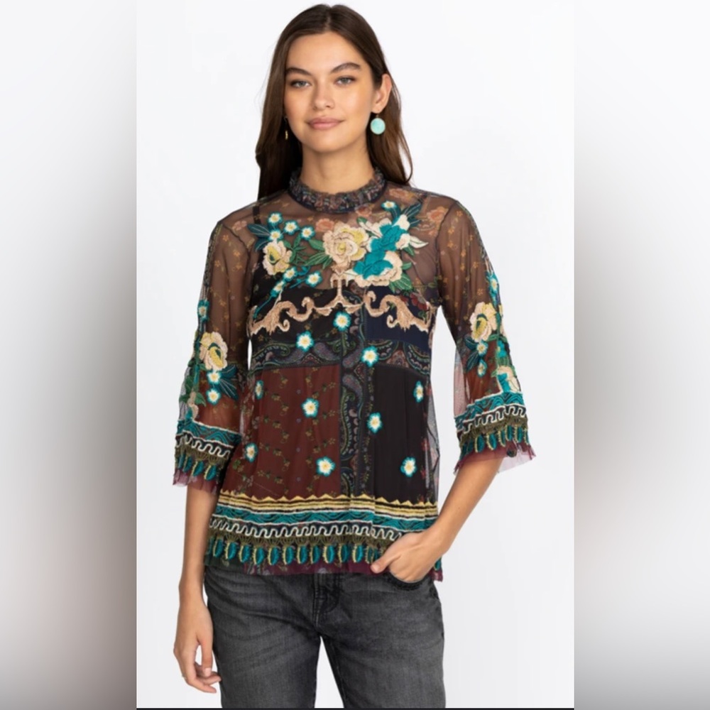 Johnny Was - Renley Mesh Blouse size L
